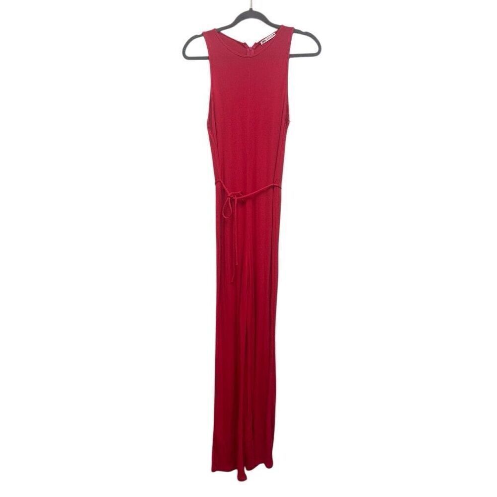 Zara hot pink ribbed jumpsuit size small
